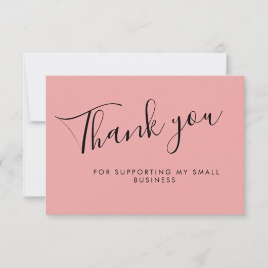 Pink Script Thank You Card Discount Review Busines Dankeskarte (Vorderseite)