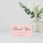 Pink Script Thank You Card QR Code Small Business Visitenkarte (Stehend Vorderseite)