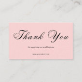 Pink Script Thank You Card QR Code Small Business Visitenkarte (Vorderseite)