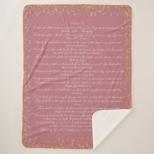 Pink Scripture, Psalm 91 Christlich Bibel Verse Sherpadecke (Vorderseite)