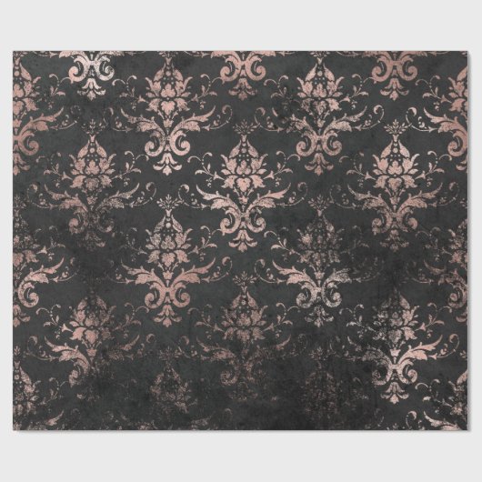 Pink-Scroll-Distression funktioniert auf Schwarz Geschenkpapier (Flach)