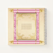 Pink Scroll Foto Budget Quinceñera Gästebuch Notizblock (Rückseite)