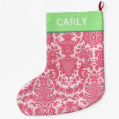 Pink Scroll Pattern Großer Weihnachtsstrumpf (Rückseite)