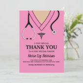 Pink Scrubs Krankenschwester Danke Karte (Stehend Vorderseite)