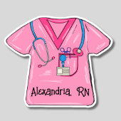 Pink Scrubs Nurgram Monogram wasserdicht Aufkleber
