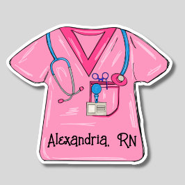 Pink Scrubs Nurgram Monogram wasserdicht Aufkleber