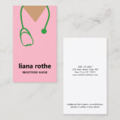 Pink Scrubs und Stethoscope Business Card Visitenkarte (Vorne/Hinten)