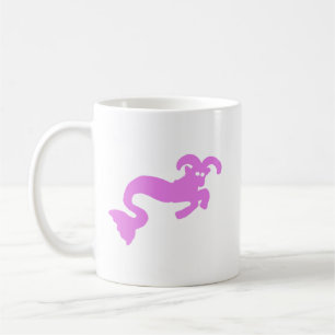 Pink Sea Goat Zodiac Silhouette Tasse