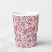 Pink Sea Pattern Pappbecher (Links)