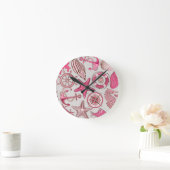 Pink Sea Pattern Runde Wanduhr (Zuhause)