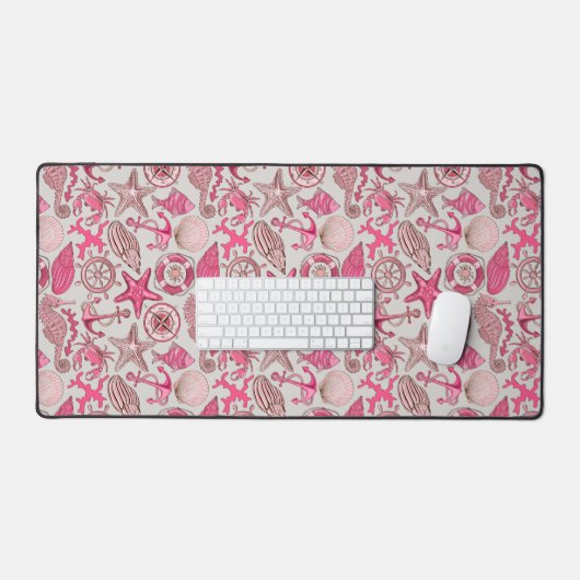 Pink Sea Pattern Schreibtischunterlage (Tastatur & Maus)
