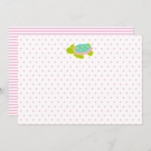 Pink Sea Turtle Note Card Stationierung Karte (Vorne/Hinten)