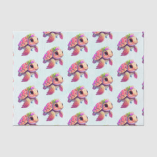 Pink Sea Turtle Whimsical & Niedlich Gemustert Seidenpapier
