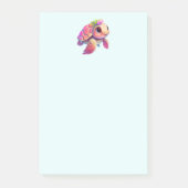 Pink Sea Turtle Whimsical & Niedlich Post-it Klebezettel (Vorderseite)