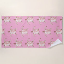 Pink Sea Turtles Strandtuch