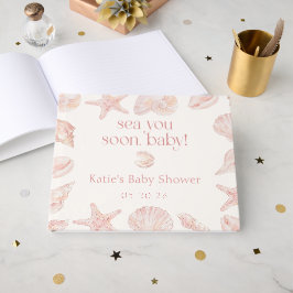 Pink Sea You Soon Beach Baby Shower Gästebuch