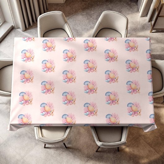 Pink Seashell Beach Party Tischdecke