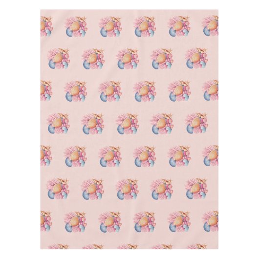 Pink Seashell Beach Party Tischdecke (Vorderseite)