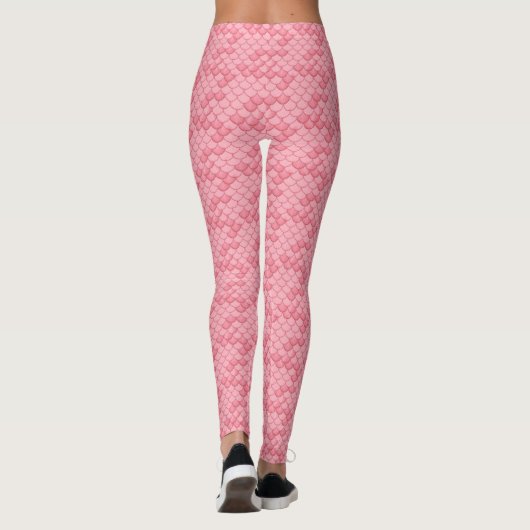 Pink Seashell Mermaid Scale Leggings Yoga Pants (Rückseite)