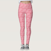 Pink Seashell Mermaid Scale Leggings Yoga Pants