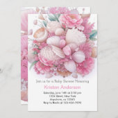 Pink Seashell Oasis Adventure Girl Baby Dusche Einladung (Vorne/Hinten)