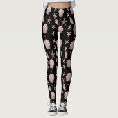 Pink Seashell Pattern - Beach Vibes Summer Design Leggings (Vorderseite)