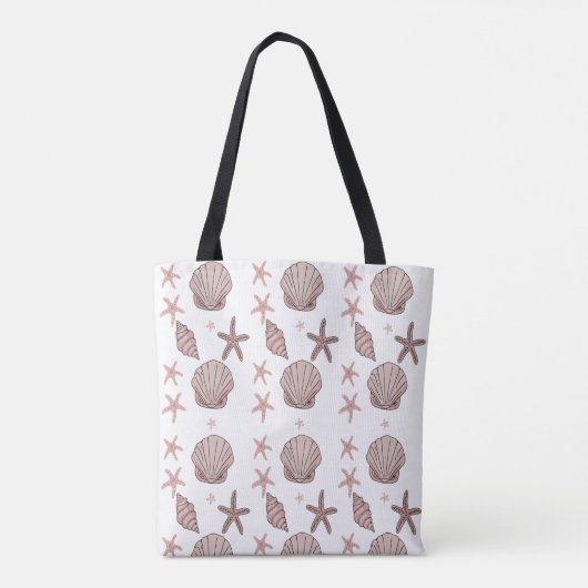 Pink Seashell Pattern - Beach Vibes Summer Design Tasche (Rückseite)