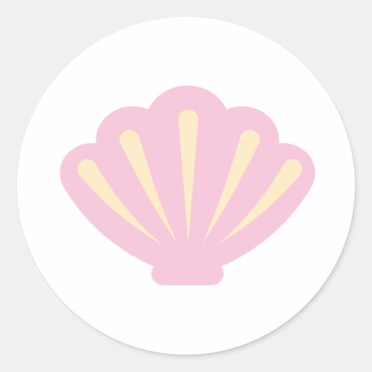 Pink Seashell Umschlag Aufkleber (Vorderseite)