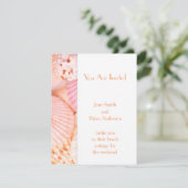 Pink Seashells Einladung (Stehend Vorderseite)