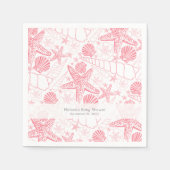 Pink Seashells Hochzeitsanzüge oder Girl Duschnapf Serviette (Vorderseite)