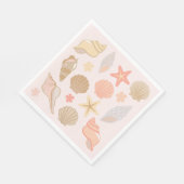 Pink Seashells Pattern Serviette (Ecke)