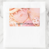 Pink Seashells Rechteckiger Aufkleber (Tasche)