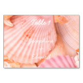 Pink Seashells Tischnummer (Rückseite)