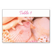 Pink Seashells Tischnummer (Vorderseite)