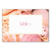 Pink Seashells Tischnummer (Vorderseite)