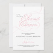 Pink Second Chances Hochzeitspause Einladung (Vorderseite)
