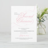 Pink Second Chances Hochzeitspause Einladung (Stehend Vorderseite)