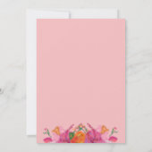 Pink Secret Garden Boho Blumenzange Einladung (Rückseite)