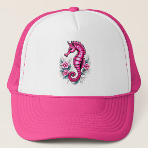 Pink Seepferd Trucker Hat Truckerkappe
