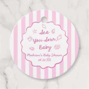 Pink sehen Sie bald Baby Küsten-Baby-Party Geschenkanhänger