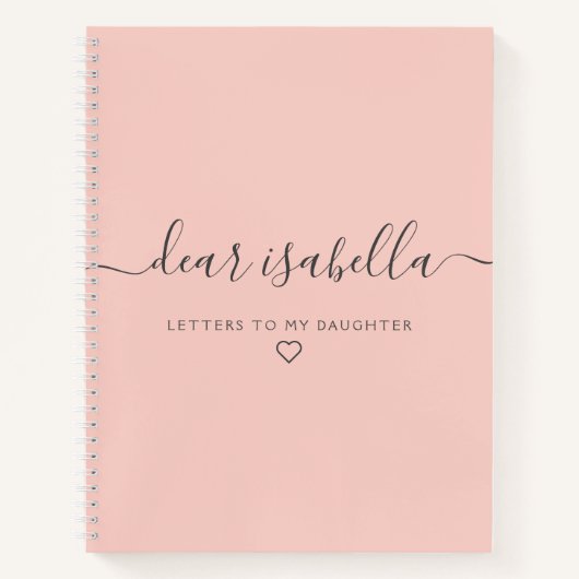 Pink Sehr geehrte Tochter Keepake Memory-Notebook Notizblock (Vorderseite)