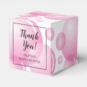 PInk Seifenblase Mädchen Babydusche danke Party Geschenkschachtel (Rückseite)