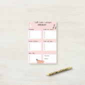 Pink Self-Care Planer - Wellness & psychische Gesu Post-it Klebezettel (Auf Schreibtisch)