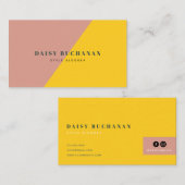 Pink & Senf Stylish Block Business Card Visitenkarte (Vorne/Hinten)