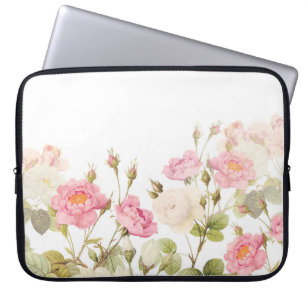 Pink Sepia Vintage Rose Wiese Illustration Laptopschutzhülle