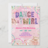 Pink Sequin ballet dance and twirl birthday Einladung (Vorderseite)