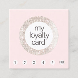 Pink Sequin Beauty Salon Kundenloyalty 6 Punch Treuekarte