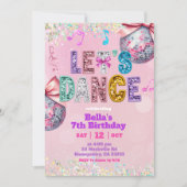 Pink Sequin Glitter Let's Dance Birthday Einladung (Vorderseite)