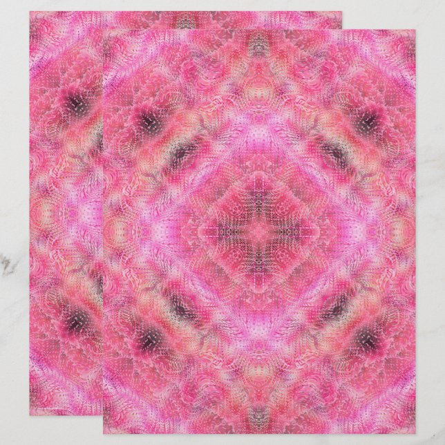 Pink Serene Garden Scrapbook Paper 2-Sided Page (Vorne/Hinten)