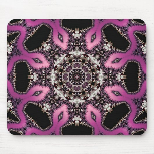 Pink Serpent Fraktal Mandala Mousepad (Vorne)